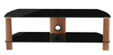 Alphason Century TV Stand 1200mm, Up to 55″ – Walnut & Black Glass