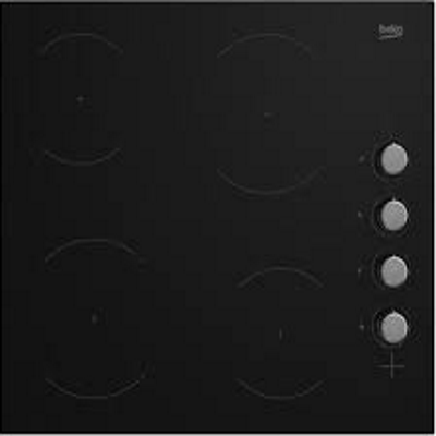 Beko 4 Ring Trimless Ceramic Hob c/w Control SilverKnobs