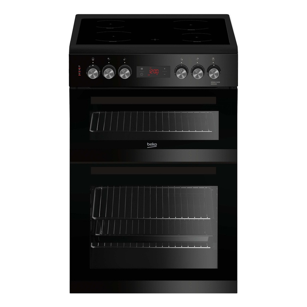 Beko Black 60cm Double Oven Ceramic Cooker