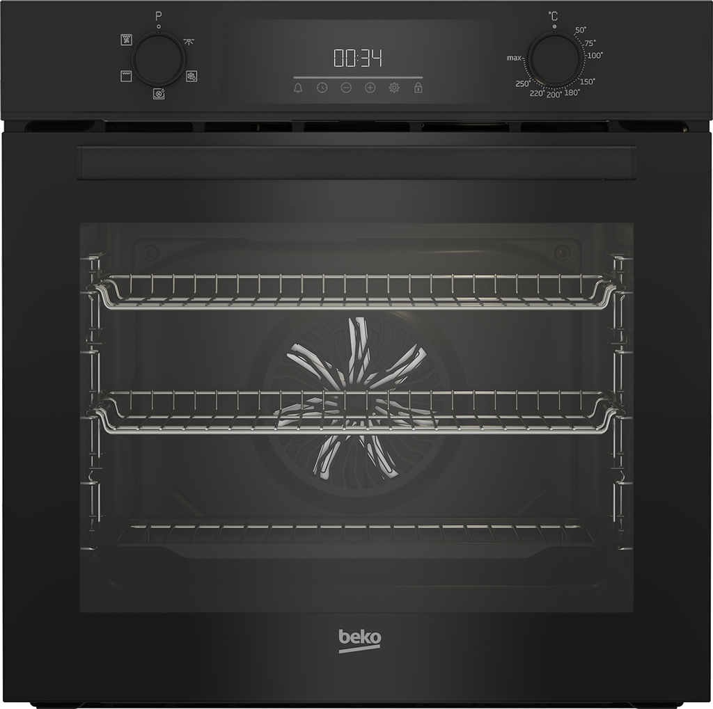 Beko Black Built In Single Fan Oven c/w Timer & AeroPerfect™