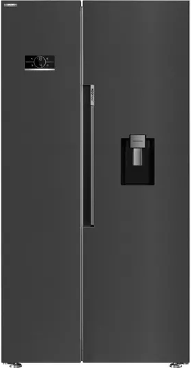 [ASD2442VPZ] Beko Freestanding American Style Fridge Freezer with HarvestFresh™ | Black Steel
