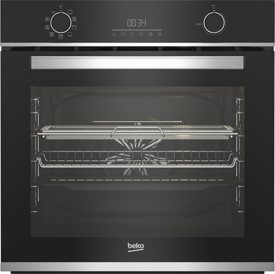 [BBIMA13301XMP] Beko S/Steel+Black AeroPerfect Single Multifunction Pyrolytic Self-Cleaning Oven