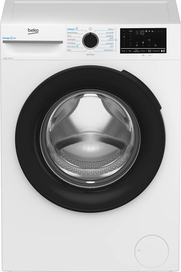[BM3WT4841IW] Beko White 8kg 1400 Spin Washing Machine | A Energy Rated