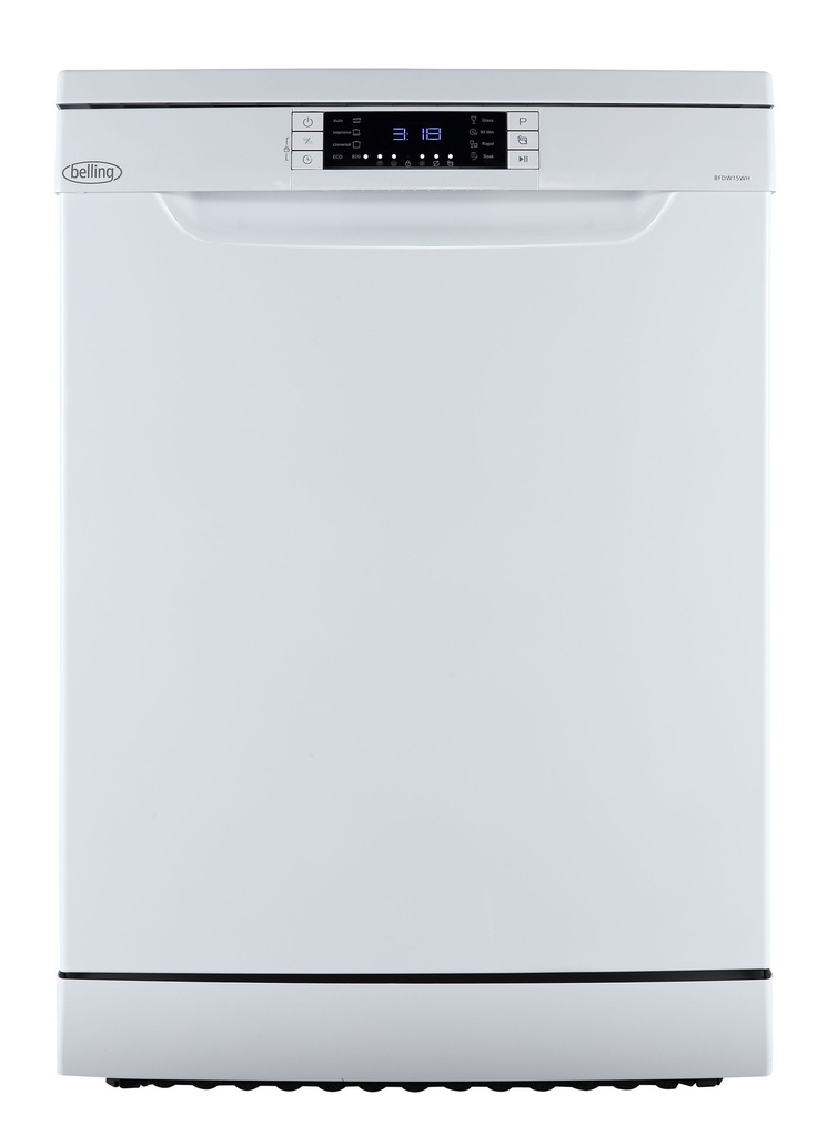[BFDW15WH] Belling 15 Place White Free Standing Dishwasher