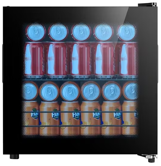 [BDC44BLK] Belling Black / Glass Counter Top Drinks Fridge