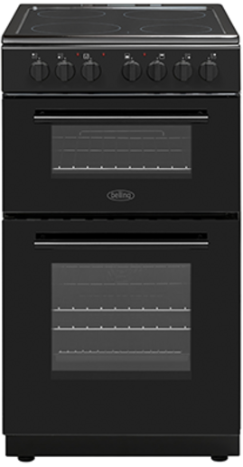 [BFSE52DOCBK] Belling Black 50cm Double Oven Ceramic Cooker
