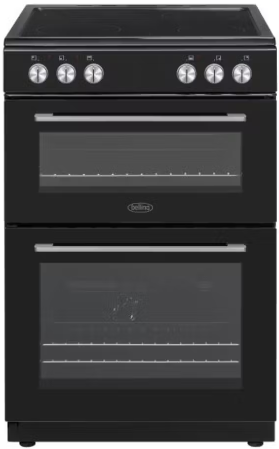 [BFSE61DOBK] Belling Black Ceramic 60cm Double Oven Cooker