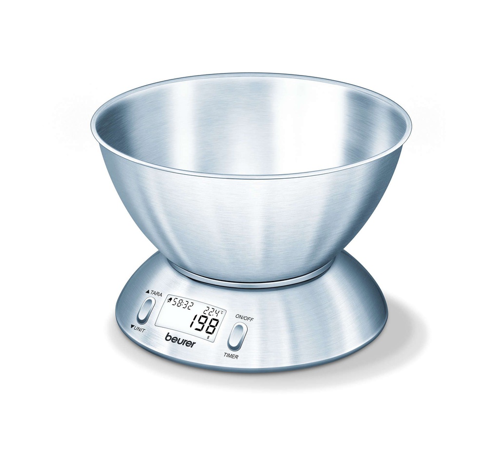 [708.40] Beurer KS54 S/Steel Digital Kitchen Weighing Scales & Bowl