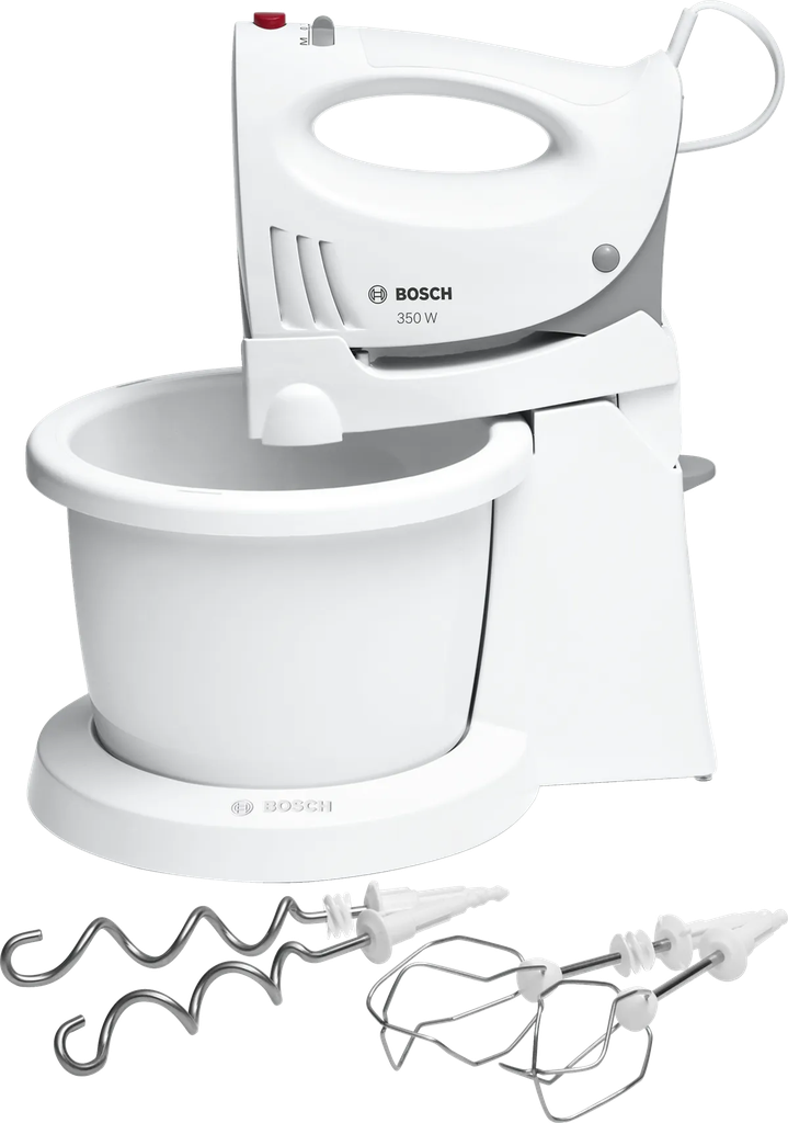 Bosch CleverMixx 350w Hand Mixer c/w Stand & Bowl | White