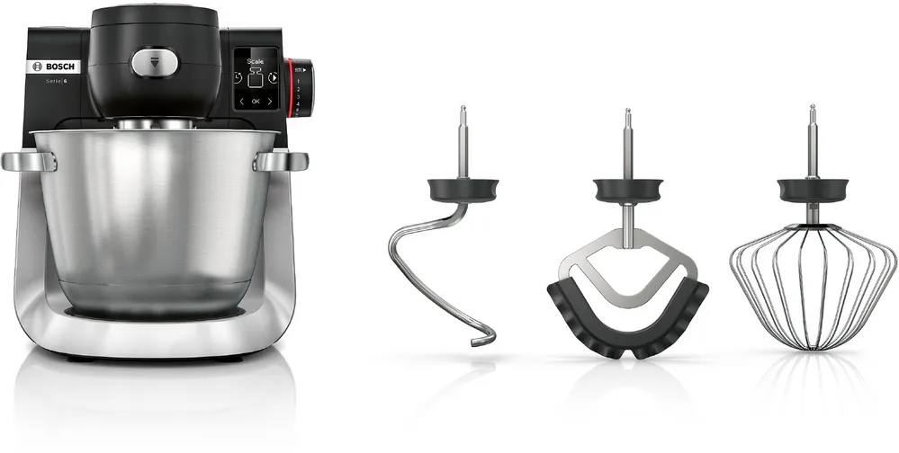 [MUMS6ZM00G] Bosch Series 6 Kitchen Machine with Scales 1600 W Black, Brushed Stainless Steel