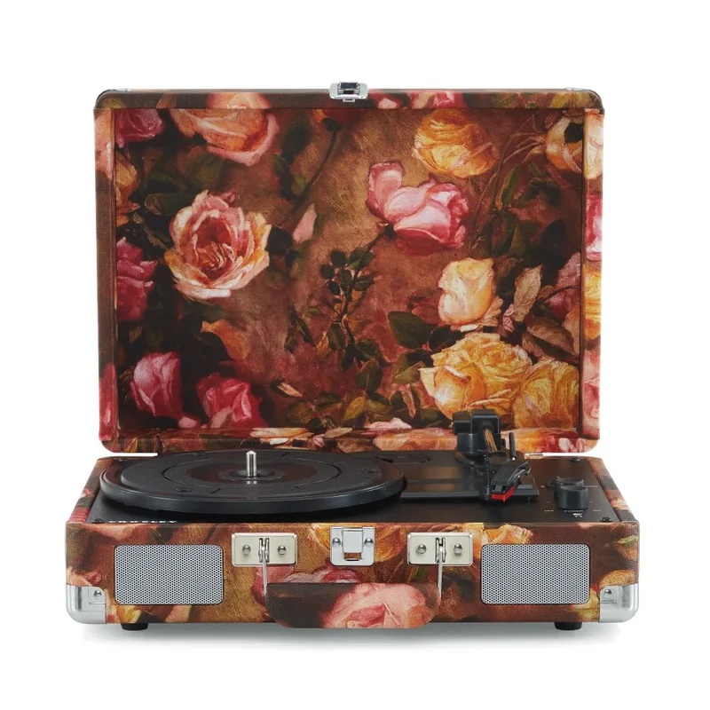 [CR8005F-FL4] Crosley 'Cruiser' Vintage Portable Turntable Record Player | Floral
