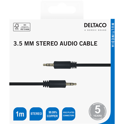 DeltaCo 1 Metre 3.5mm Male to Male Stereo Cable