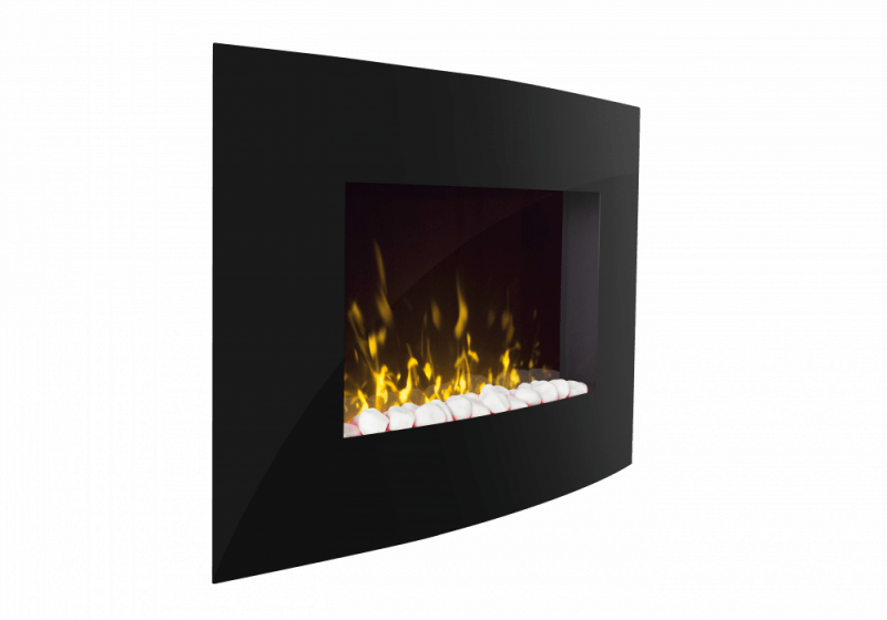 Dimplex Artesia 2Kw Black Glass LED Wall Mounted Fire