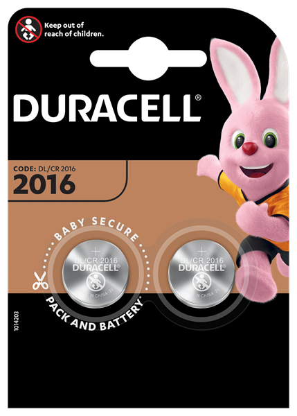 Duracell CR2016 Coin / Disc Battery (2 Pack)