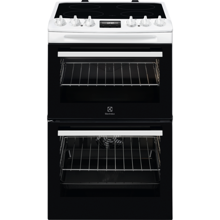 [LKR555100W] Electrolux White 55cm Ceramic Electric Cooker | Catalytic Liners