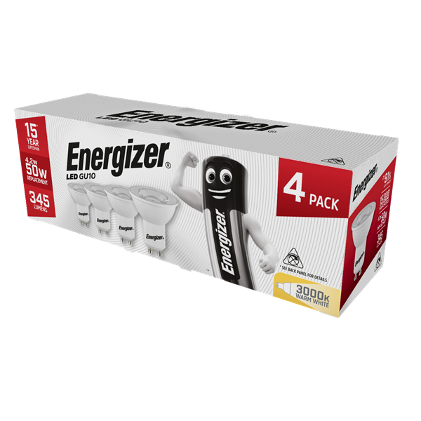 [S14425] Energizer GU10 4.9w (50w) LED Bulb (4 Pack)