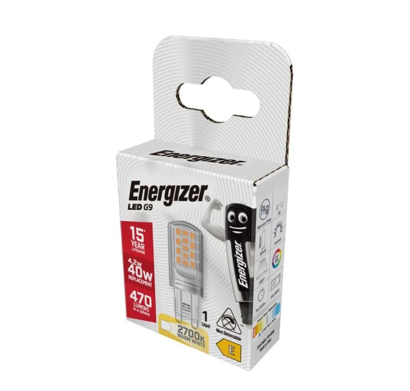 Energizer LED G9 4.2w (40w) Warm White Capsule Lamp
