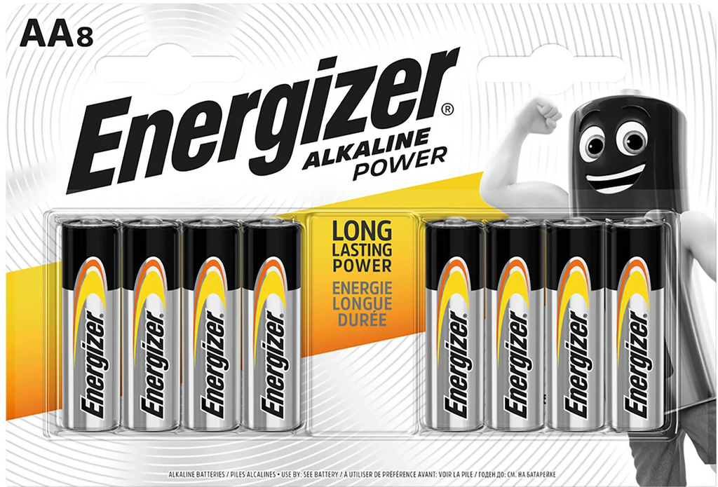Energizer LR6 Alkaline Power AA Batteries (8 Pack)