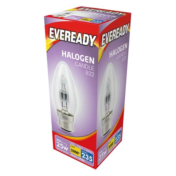 [S11857] Ever Ready 20w (25w) B22 Eco Halogen Candle Bulb