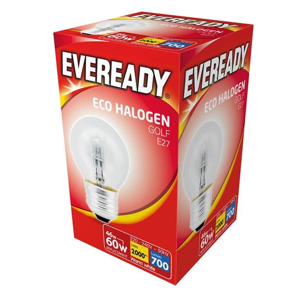 [S10130] Ever Ready 46w (60w) E27 Eco Halogen Golf Ball Bulb