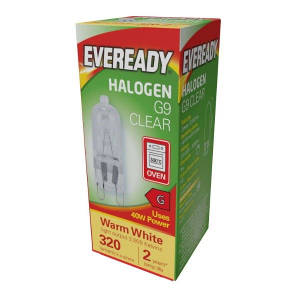 [S818] Ever Ready G9 40w Clear Halogen Capsule Lamp