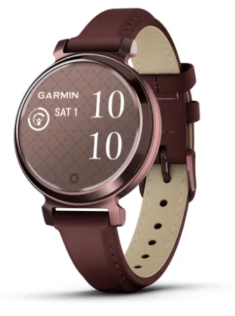[010-02839-03] Garmin Lily® 2 Classic Fitness Smartwatch | Dark Bronze w/ Mulberry Leather Band