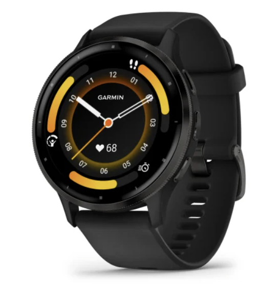 Garmin Venu® 3 GPS Smart Watch  | Slate S/Steel Bezel with Black Case & Silicone Band
