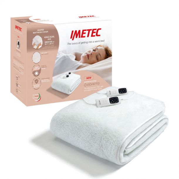 [16734] Imetec Adapto King Dual Fleecy Fitted Under Blanket | Mattress Cover