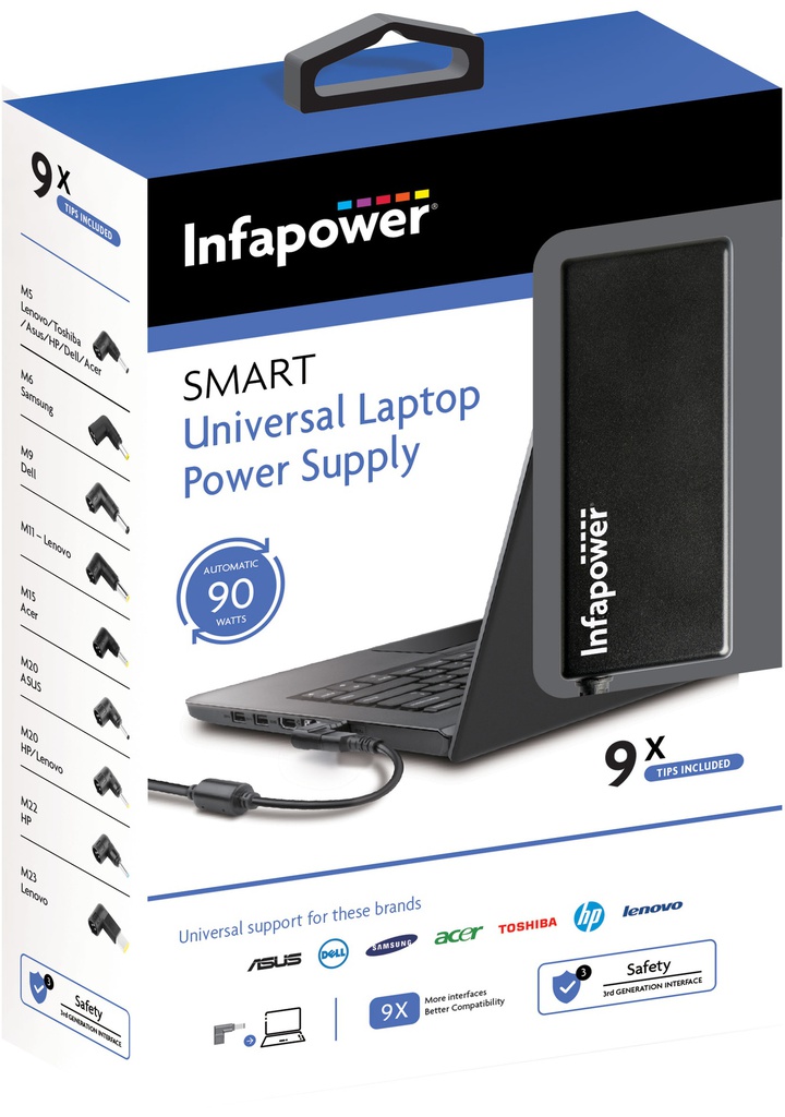 Infapower 90w Universal Laptop Power Supply