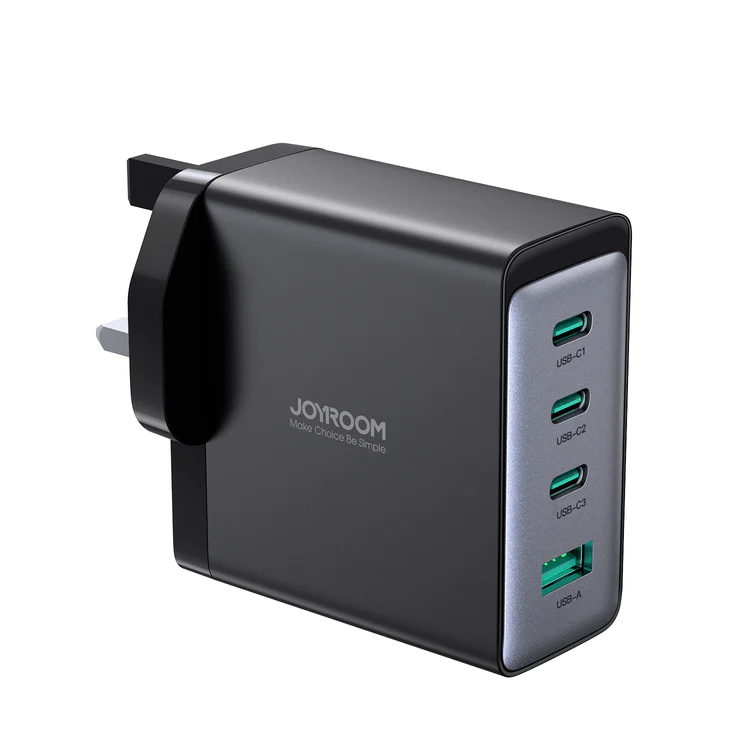JoyRoom 100w 4 x USB (3C+1A) Ultra Fast Charger Kit | Black