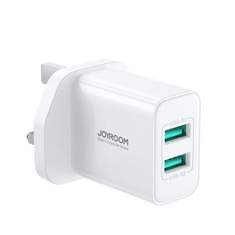JoyRoom USB A 2.1A Dual Port Fast Charger | White