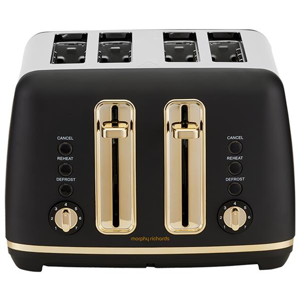 Morphy Richards Ascend 4 Slice Toaster | Black/Gold