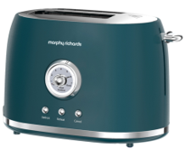 [980601] Morphy Richards Colour Boutique Matt Steel 2 Slice Toaster | Teal Green