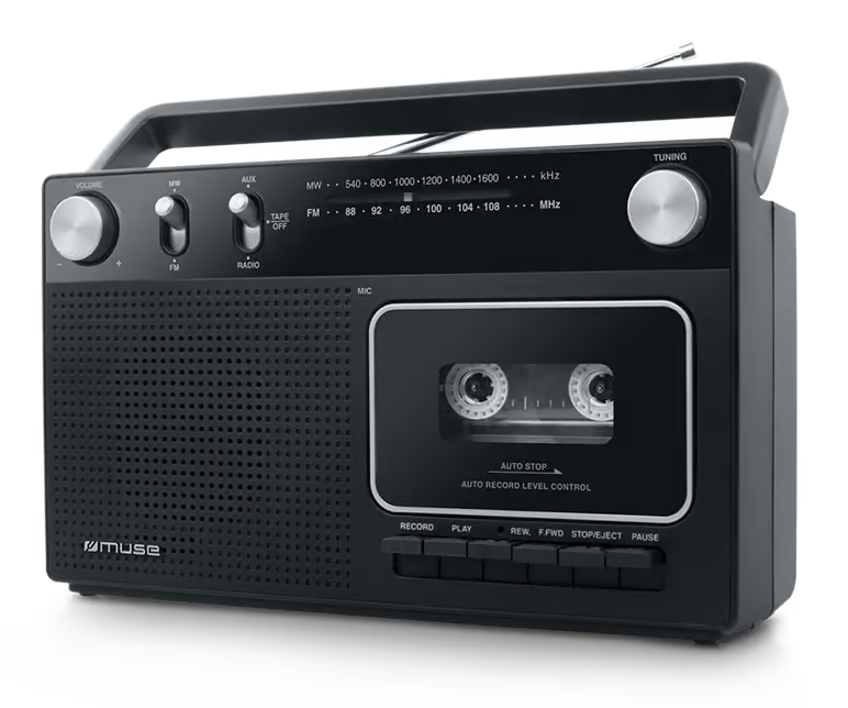 Muse Portable Kitchen Radio & Cassette Player/Recorder