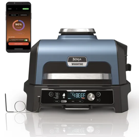 [OG901UK] Ninja Woodfire™ Pro Connect XL Outdoor Electric BBQ Grill & Smoker, Air Fryer