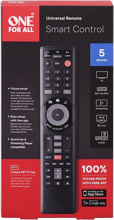 One For All Universal Smart Control Remote Control (5 Devices)