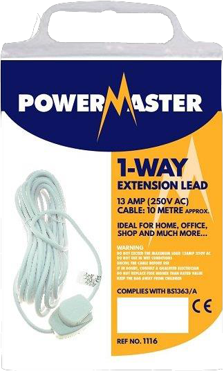[1116] Powermaster 1 Gang 10 Mt Extension Lead
