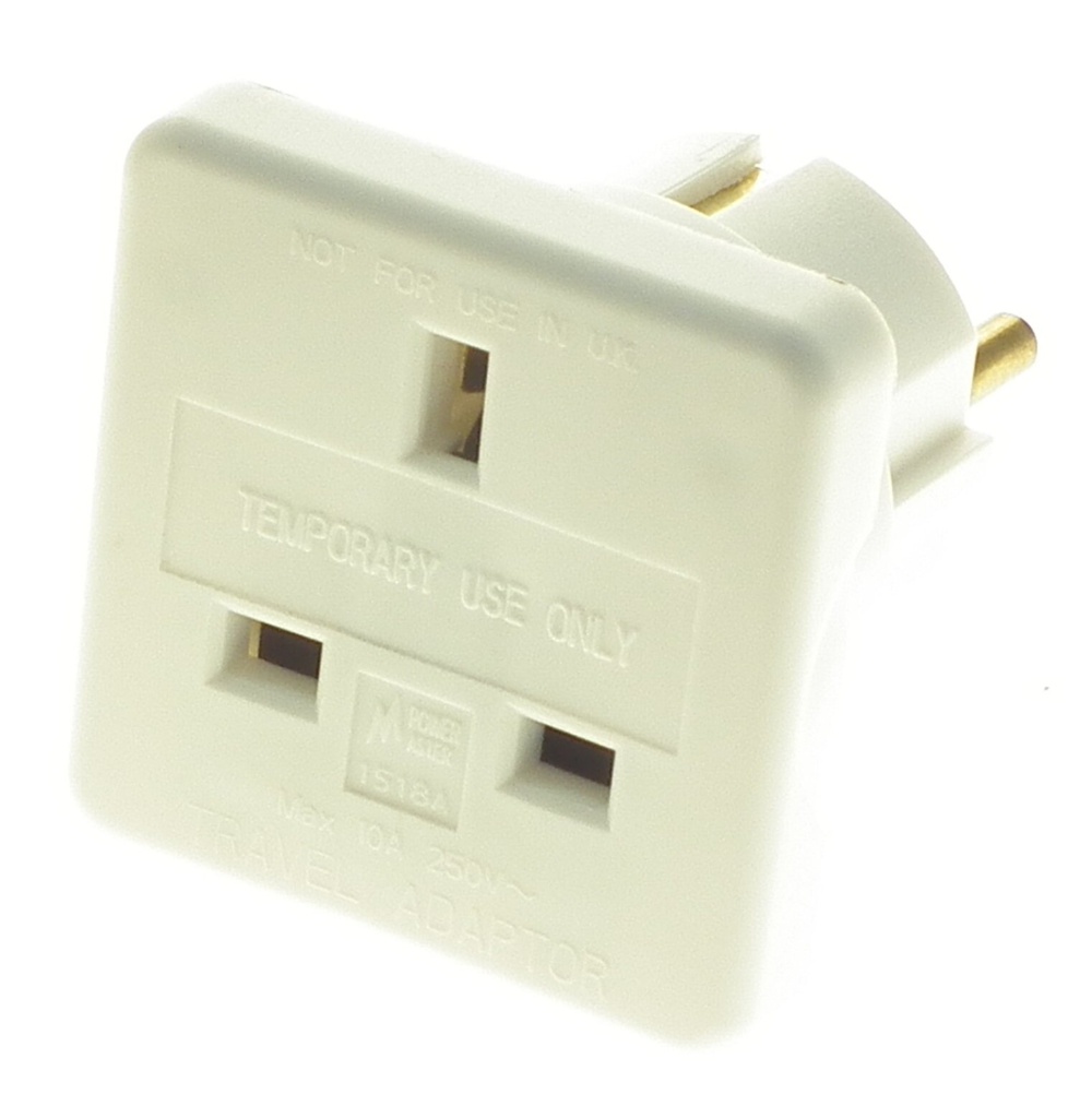 [8008] Powermaster Travel Adaptor | Ire to Europe (2Pin Round-13A)