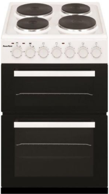 [P05E2S1W] Powerpoint 50cm Twin Cavity Solid Plate Cooker | White
