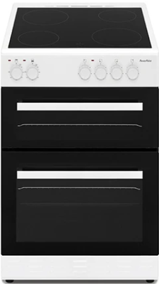 [P05C2SWH] Powerpoint White 50cm Twin Cavity Ceramic Cooker