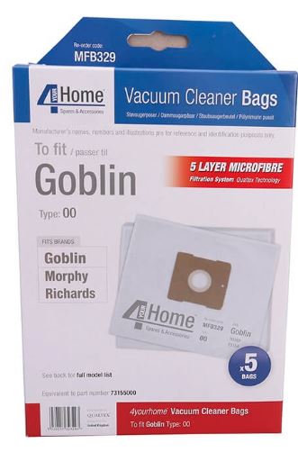 Qualtex 4Home Goblin Topo Microfibre Vacuum Bags
