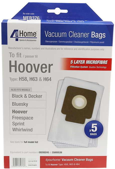 Qualtex 4Home Hoover Sprint Microfibre Vacuum Bags