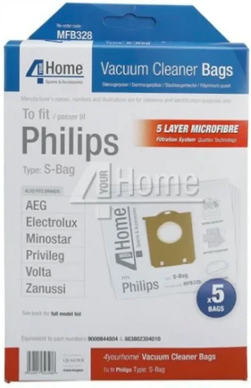 [MFB328] Qualtex 4Home Philips S-Bag Microfibre Vacuum Bags