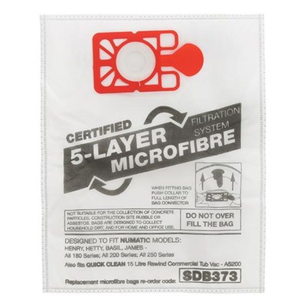 [SDB373] Qualtex Numatic Henry Microfibre Vacuum Cleaner Bags (10 Pack)