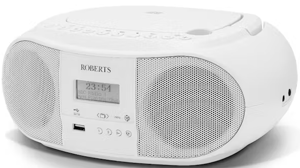 Roberts Portable CD / Radio / Bluetooth Boombox | White