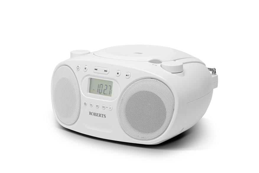 [ZOOMBOXFMW] Roberts Portable CD / Radio Boombox | White