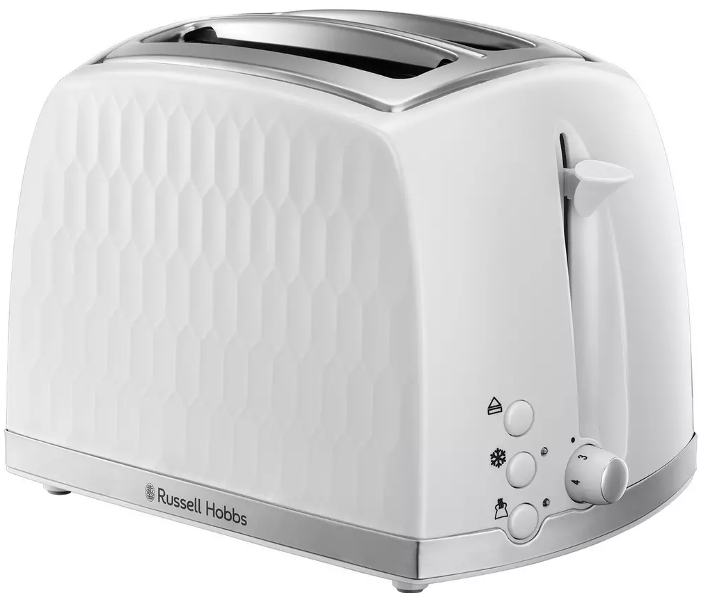Russell Hobbs Honeycomb 2 Slice Toaster | White
