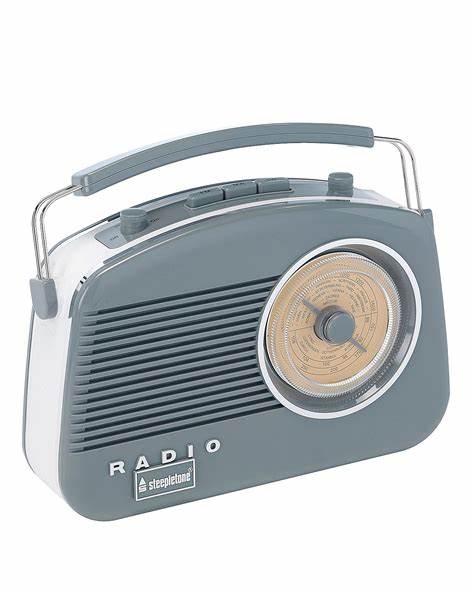 [BRIGHTONGYBT] Steepletone Brighton Portable Retro Radio | Grey c/w Bluetooth