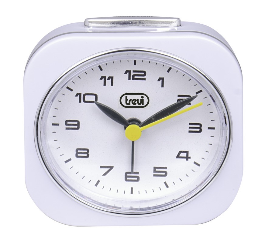[0305600] Trevi Portable Alarm Clock c/w Snooze | White