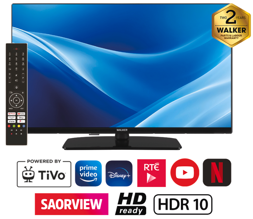 [WPSBF2K40252] Walker Smart 40" 2K, Satellite Tuner,  TIVO Television